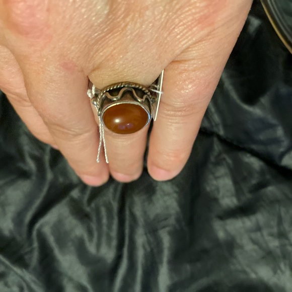 Vintage Silver Carnelian Ring Size 7 - Picture 2 of 4